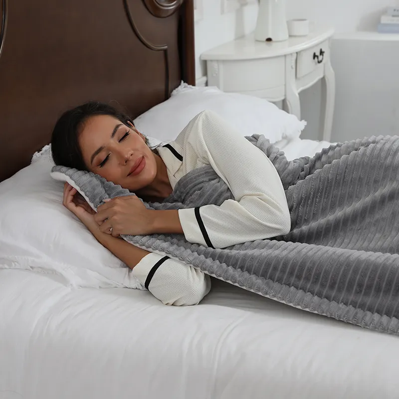 ribbed faux fur blanket