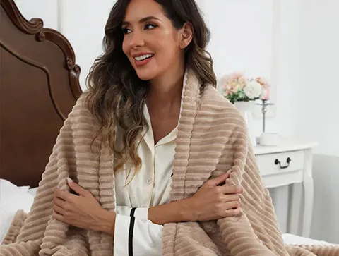 Coperta elettrica in flanella a coste